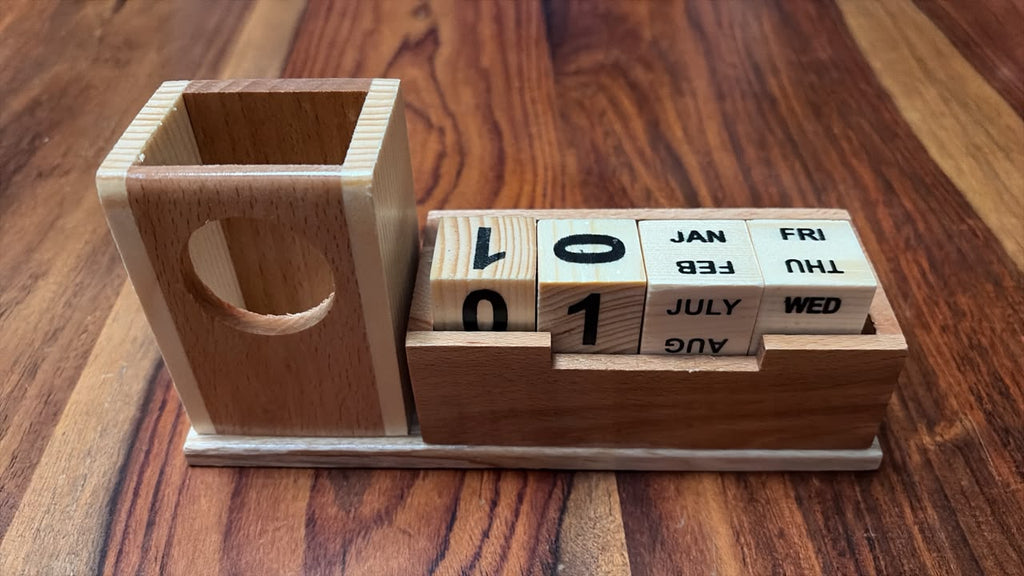 Wooden Desk Organizer with Pen Holder — corporate gift by Veloura Gifting