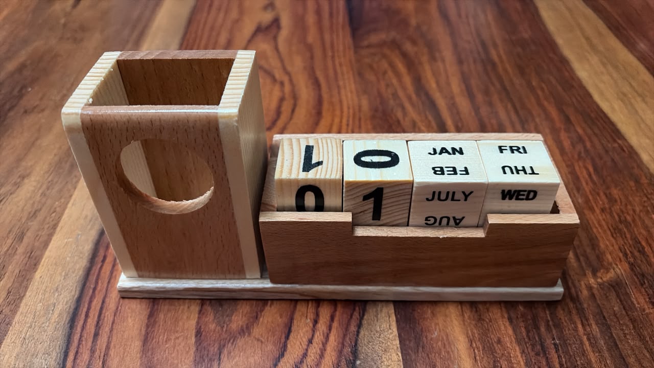 Wooden Desk Organizer with Pen Holder — corporate gift by Veloura Gifting
