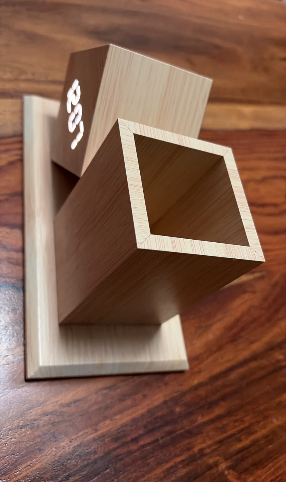 Wooden Desk Clock with Temperature Display — corporate gift by Veloura Gifting