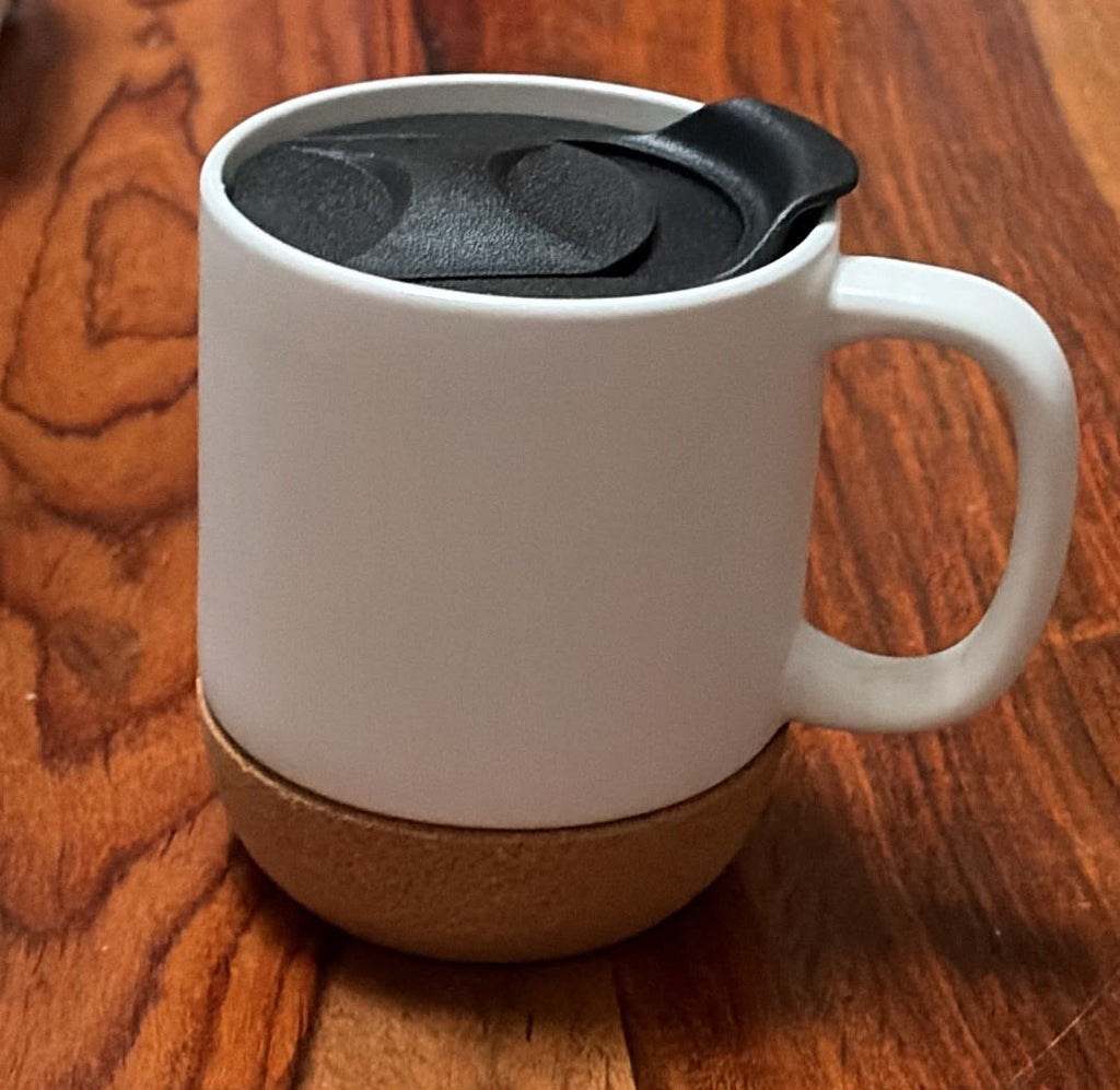 White Cork Mug with Lid — corporate gift by Veloura Gifting