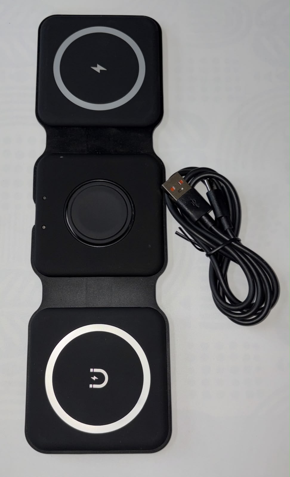 Magnetic wireless charger with USB — corporate gift by Veloura Gifting