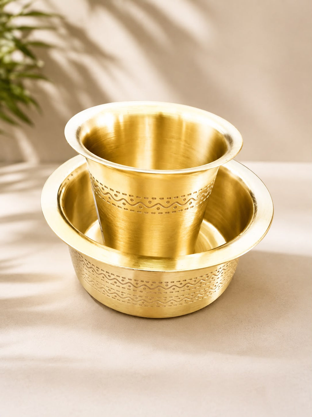 Brass Davara Set detail, corporate gift by Veloura Gifting