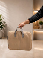 Beige Nylon Laptop Bag, corporate gift by Veloura Gifting