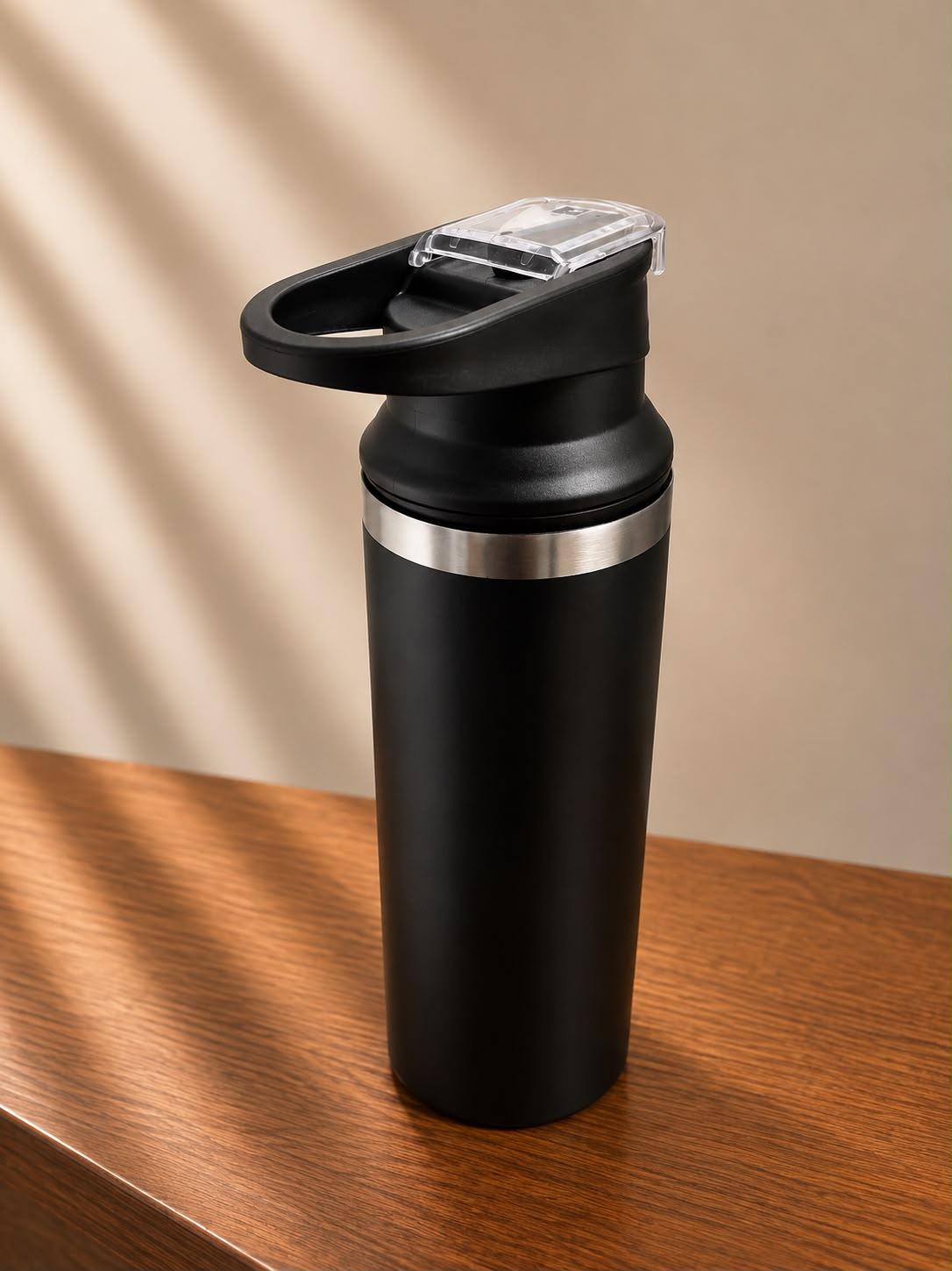 Matte Black Insulated Water Bottle detail, corporate gift by Veloura Gifting