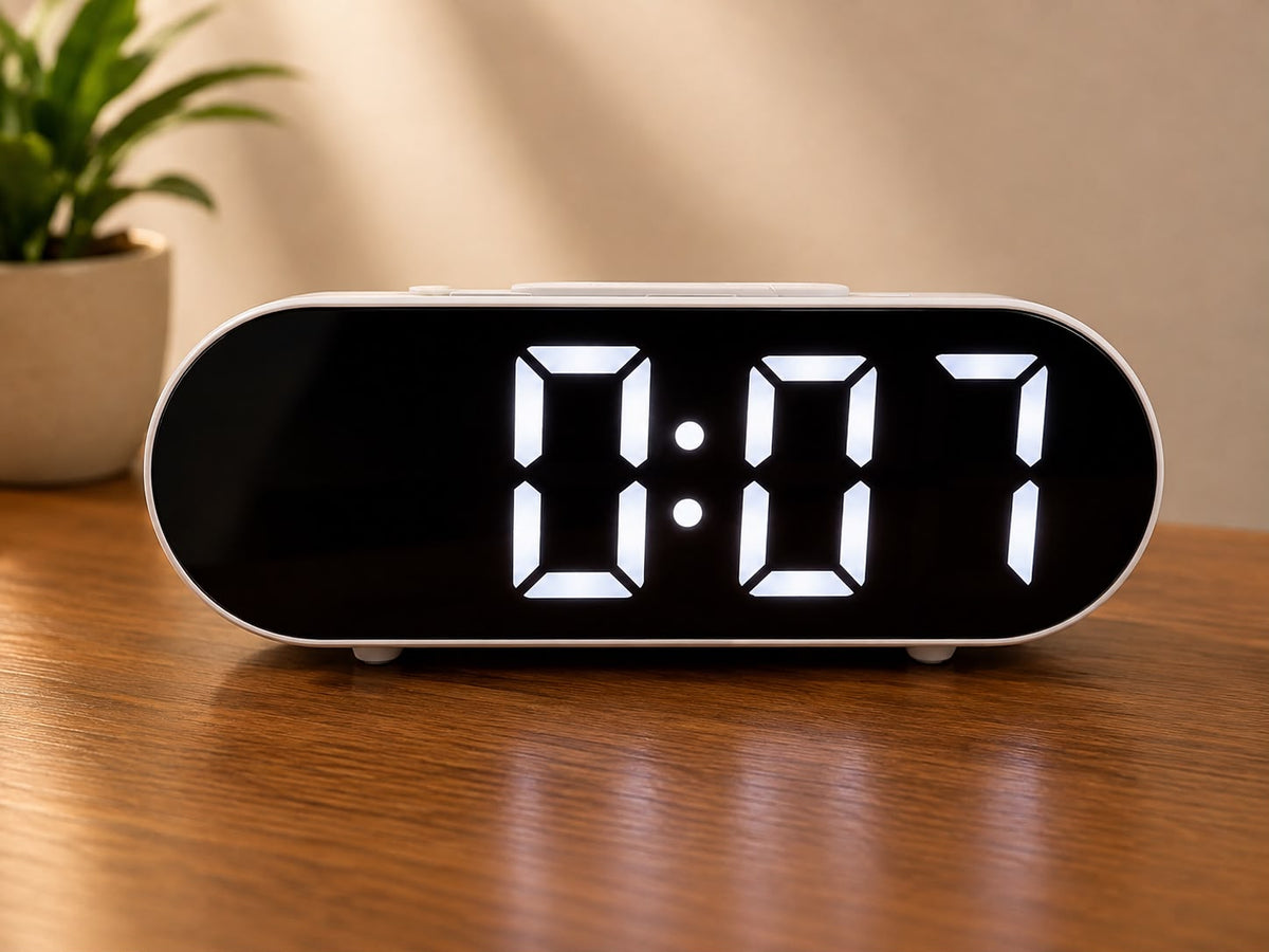 LED Clock with Wireless Charging display detail, corporate gift by Veloura Gifting
