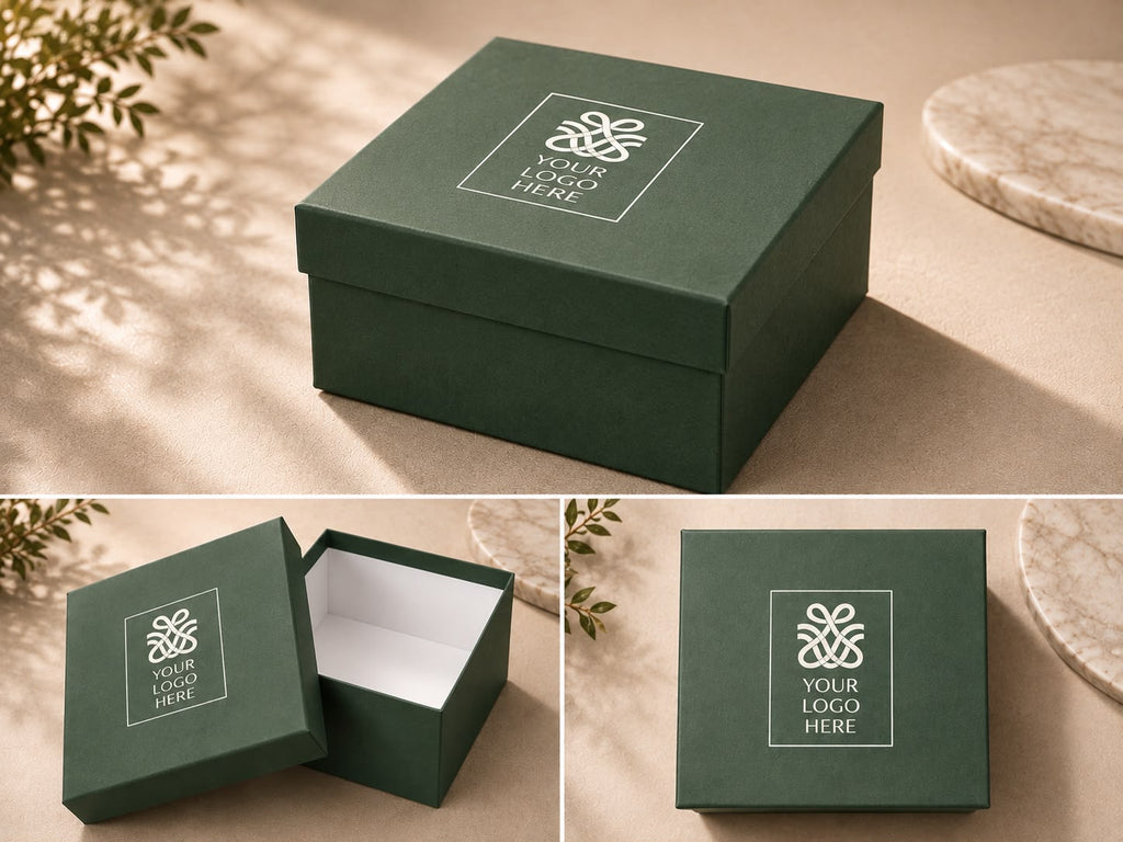 Branded Gift Box with logo placement panel, corporate gift by Veloura Gifting