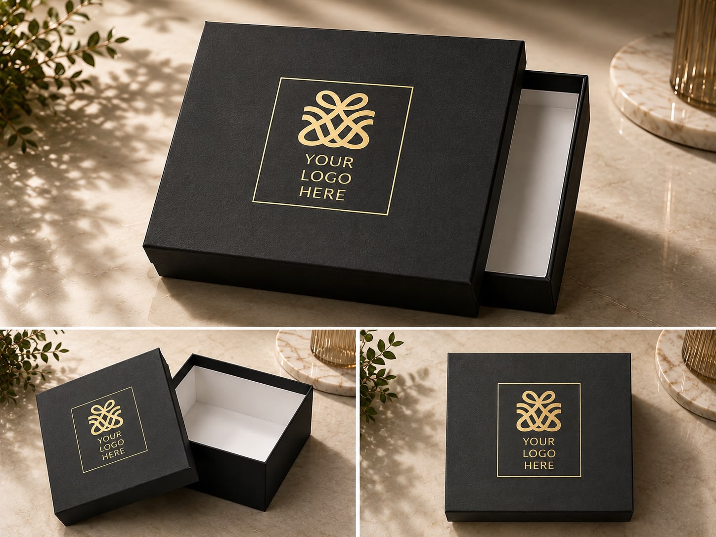 Branded Gift Box stacked, corporate gift by Veloura Gifting