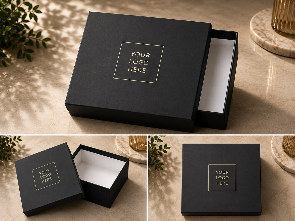 Branded Gift Box lid detail, corporate gift by Veloura Gifting