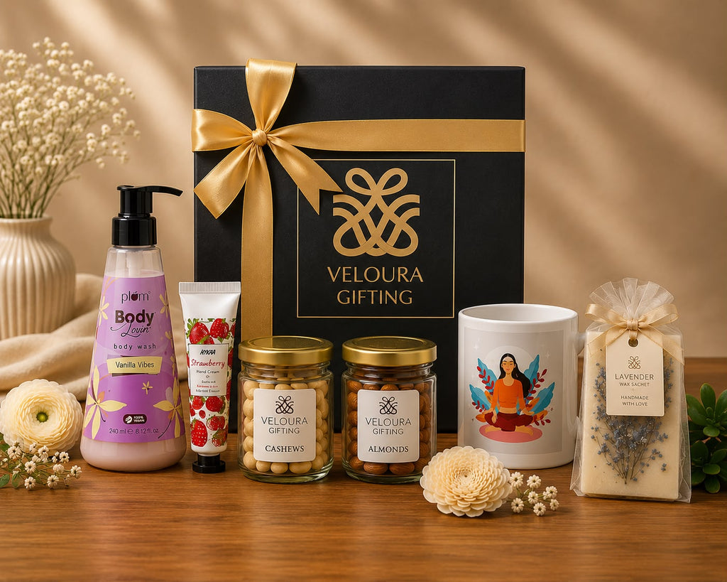 The Love Yourself Hamper contents, corporate gift by Veloura Gifting