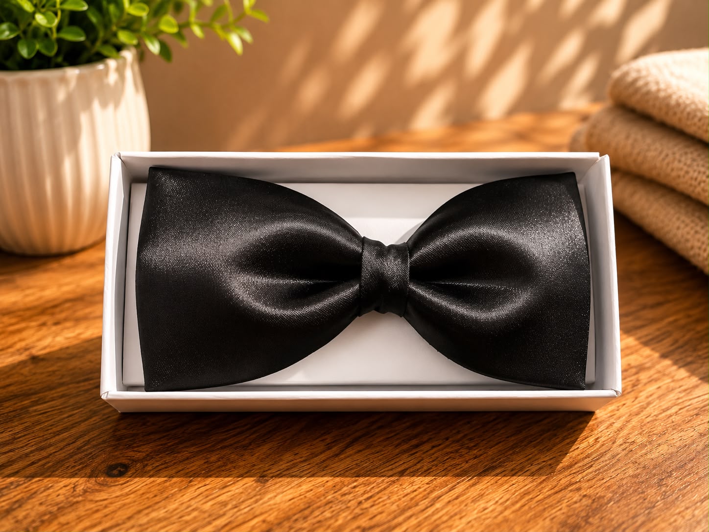 Black Bow Tie detail, corporate gift by Veloura Gifting
