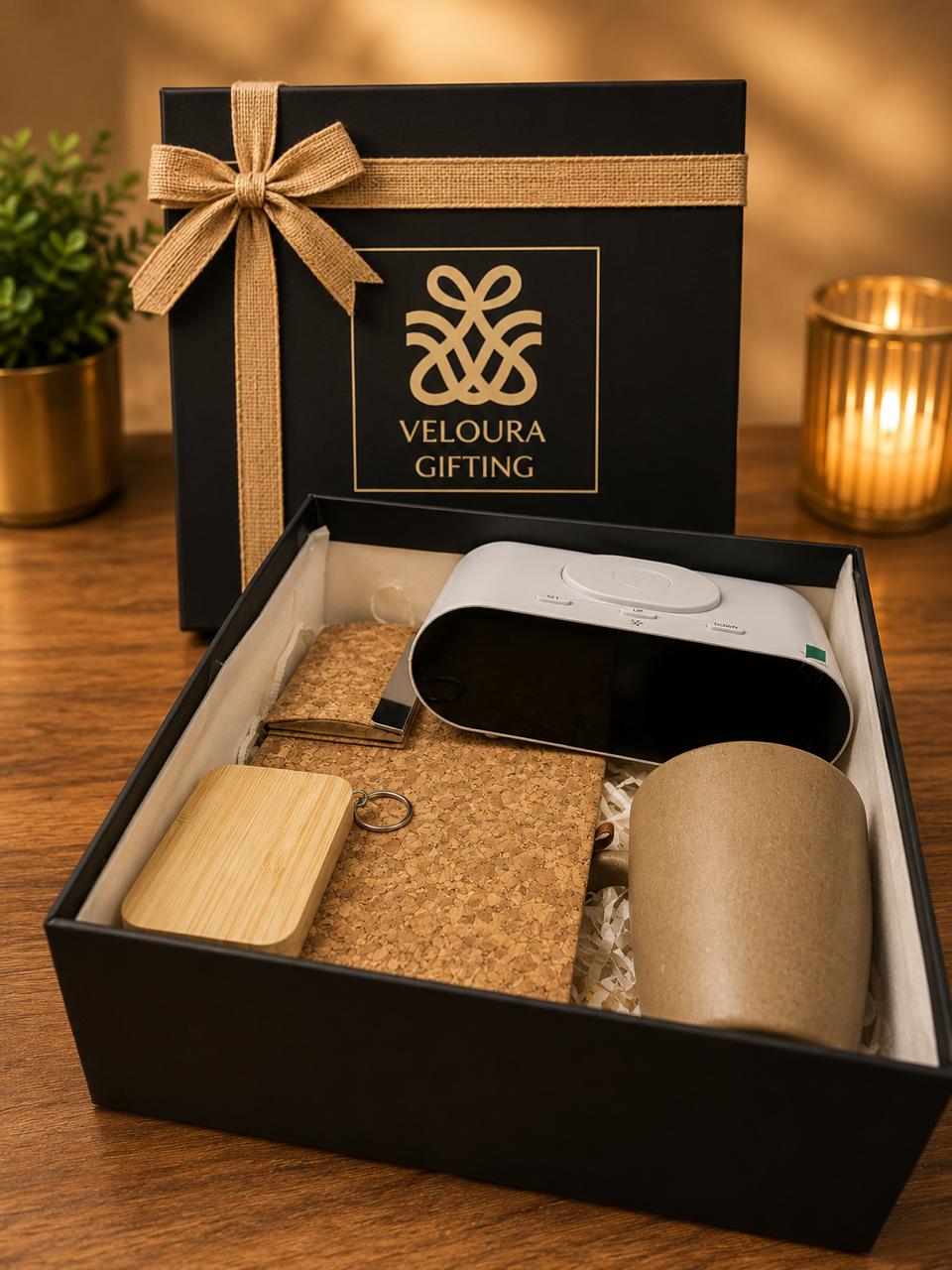The Tech Hamper contents, corporate gift by Veloura Gifting