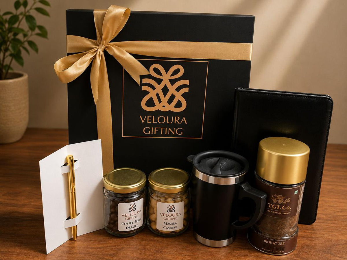 The Refined Indulgence Hamper, corporate gift by Veloura Gifting