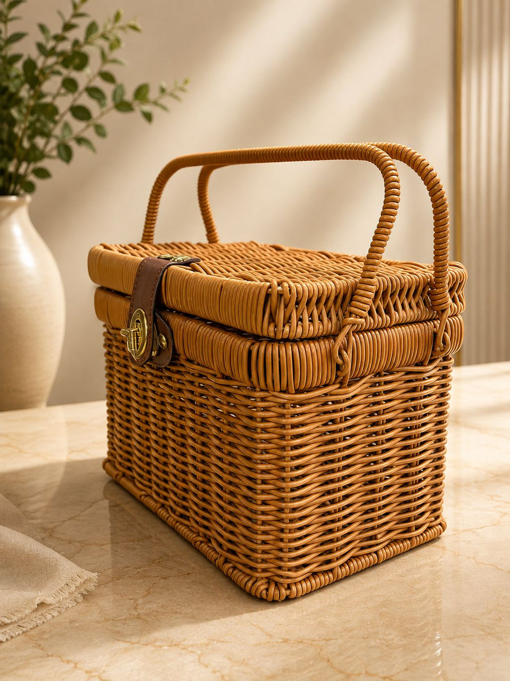 Woven Basket Hamper detail, corporate gift by Veloura Gifting
