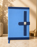 Sky Blue Cross-Strap Journal, corporate gift by Veloura Gifting