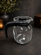Carafe with filter lid on table, glass carafe by Veloura Gifting