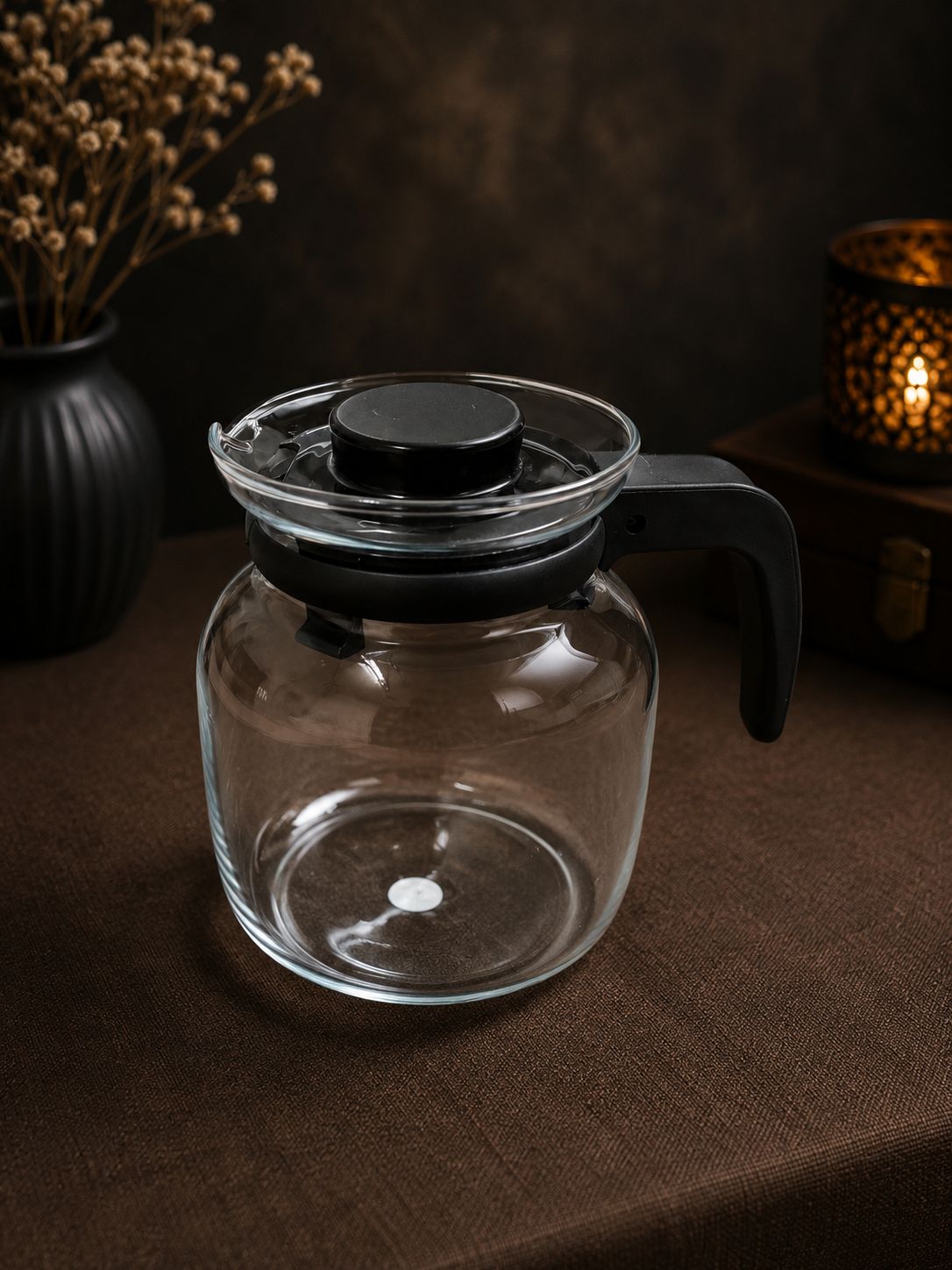 Carafe with filter lid, glass carafe by Veloura Gifting