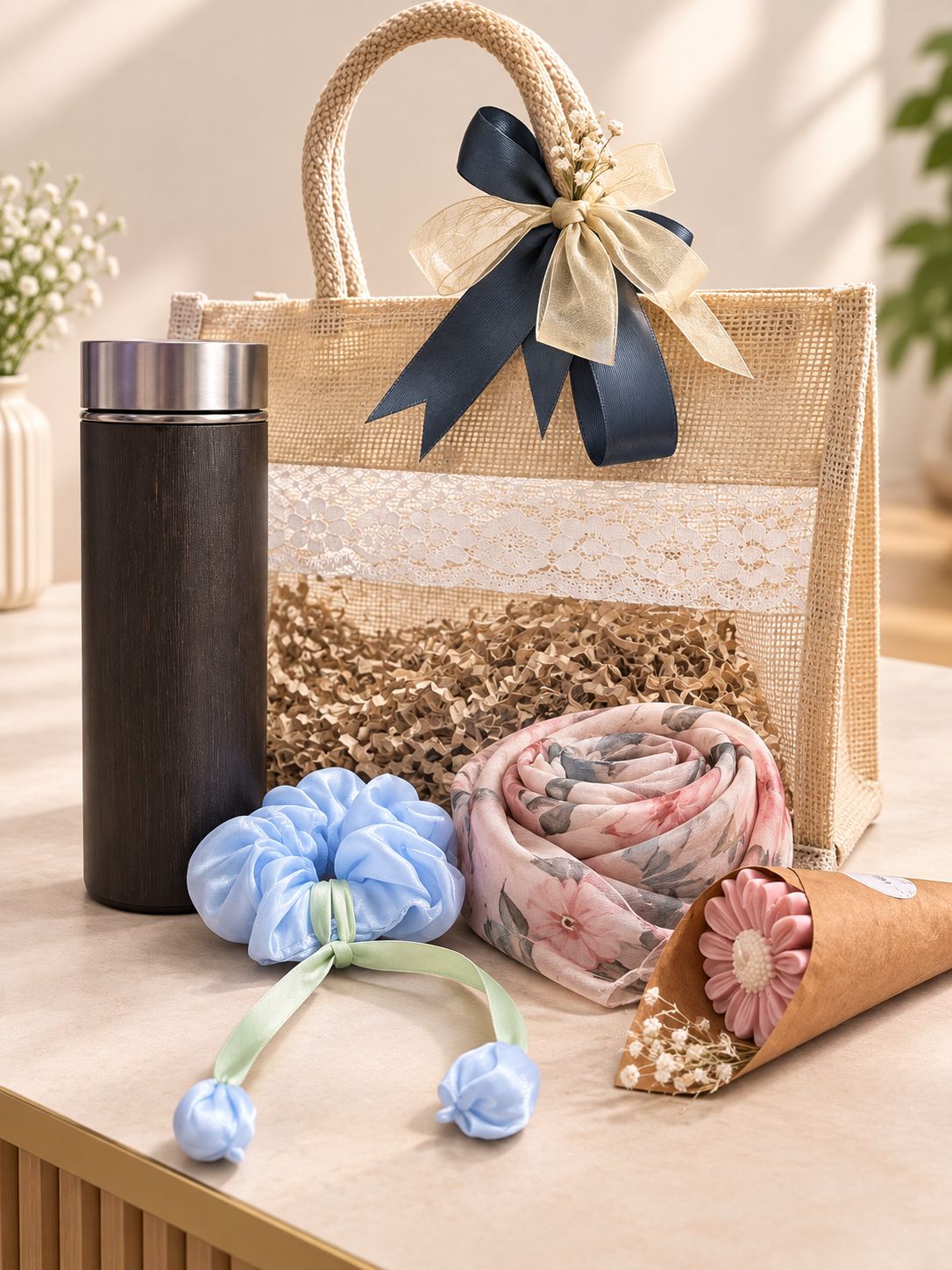 The Chic Jute Hamper | Veloura Gifting