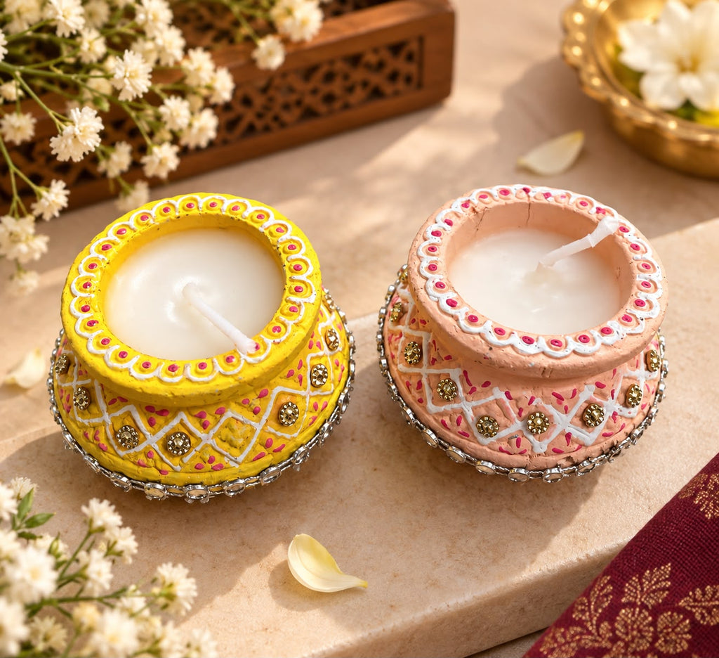 Diwali pot candle | Veloura Gifting