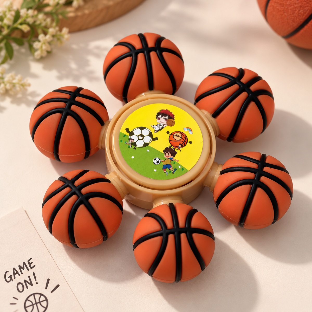 Character Fidget Highlighter — Basketball — corporate gift by Veloura Gifting
