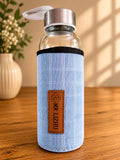 Glass water bottle with pouch