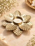 Golden flower candle holder | Veloura Gifting
