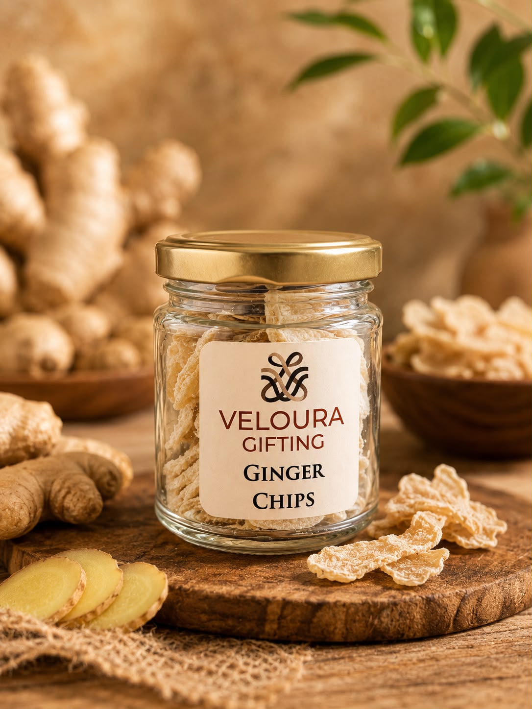 Ginger Chips, Veloura Gifting gourmet jar