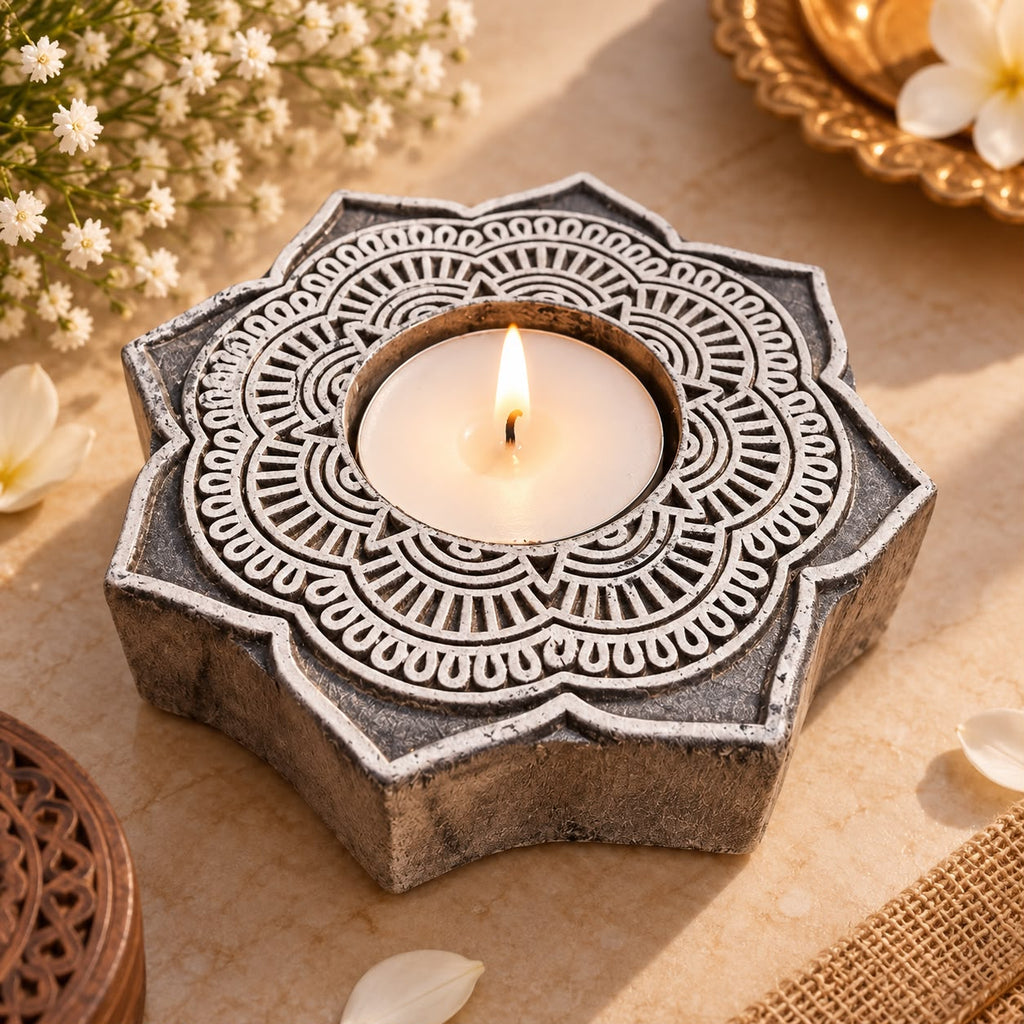 Handcrafted wooden candle holder | Veloura Gifting