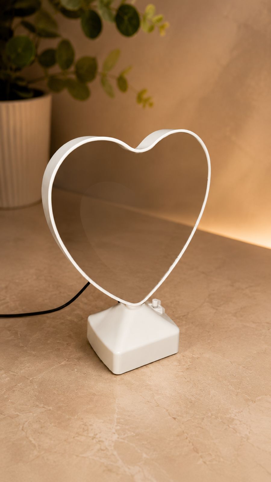 Heart-Shaped LED Mirror Frame
