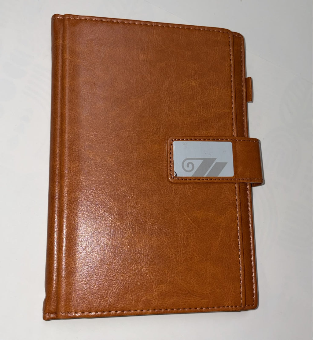 Leather Journal with Card and Pen Holder, corporate gift by Veloura Gifting