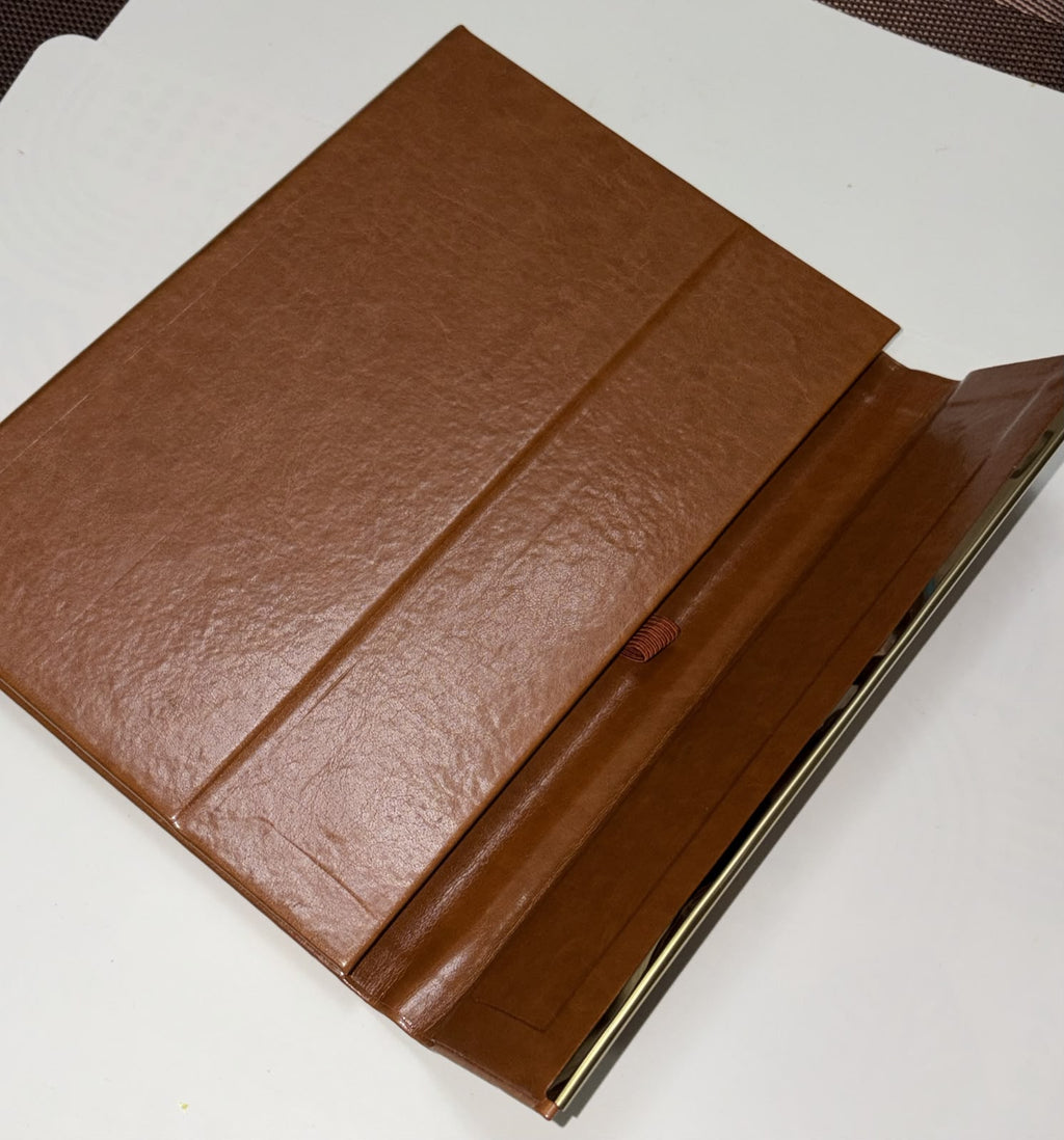 Leather Journal with Card and Pen Holder, corporate gift by Veloura Gifting
