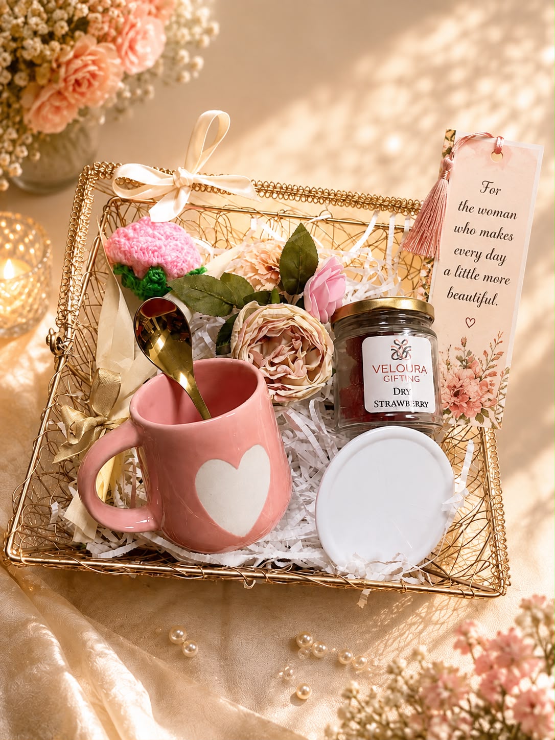 The Rosy Day Hamper for Her, corporate gift by Veloura Gifting
